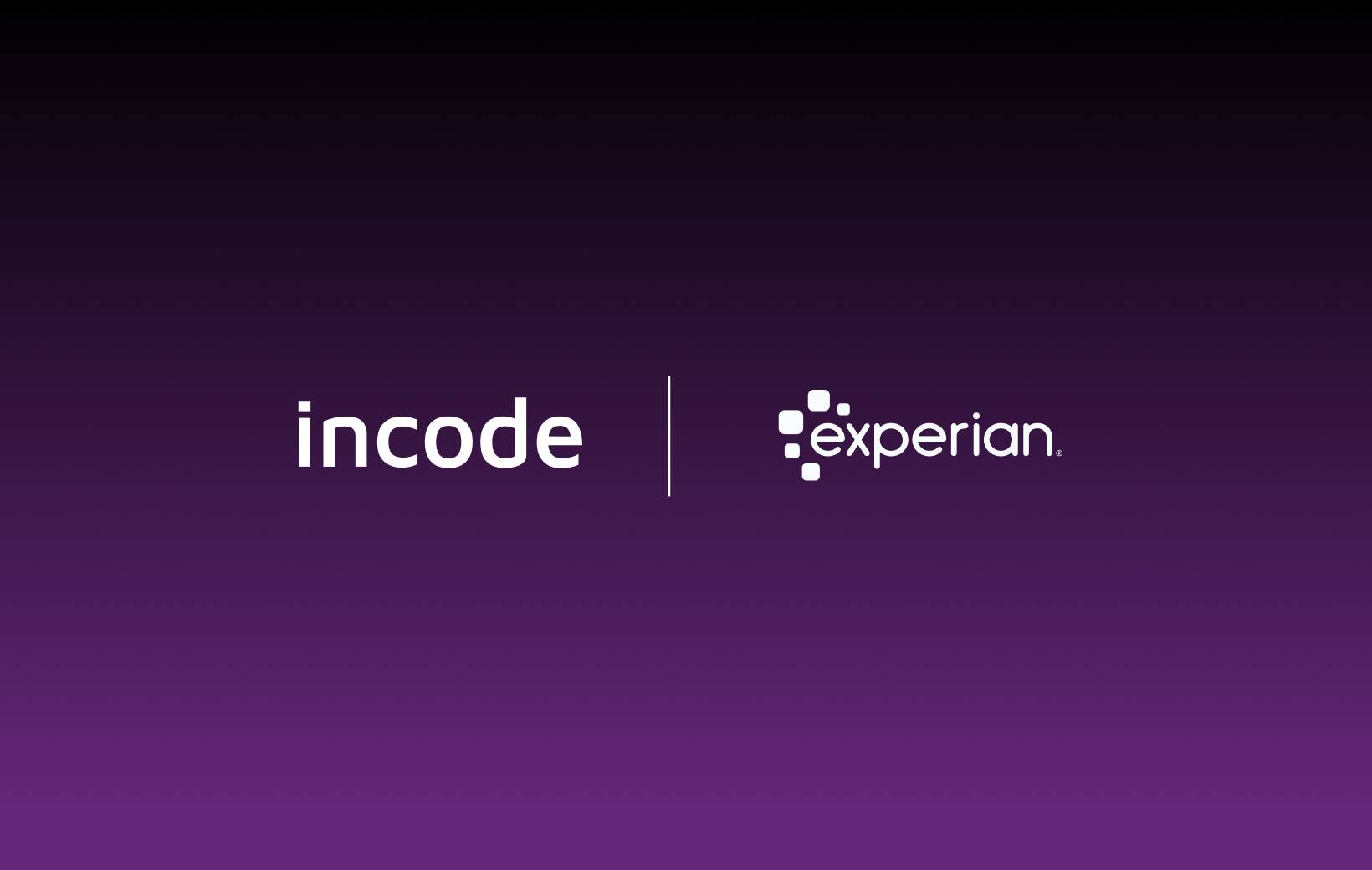 Incode blog thumbnail with the headline “Experian Partners with Incode to Strengthen Global Fraud Prevention” over a dark blue cybersecurity-style illustration or photo treatment.