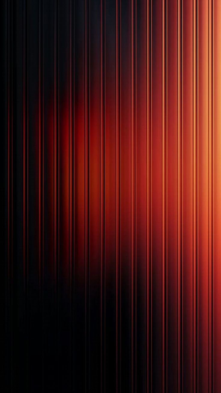 Vertical gradient lines transitioning from dark red and black on the left to bright orange on the right.