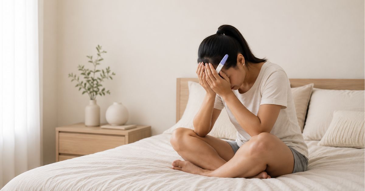 Person processing grief after an unsuccessful fertility treatment cycle