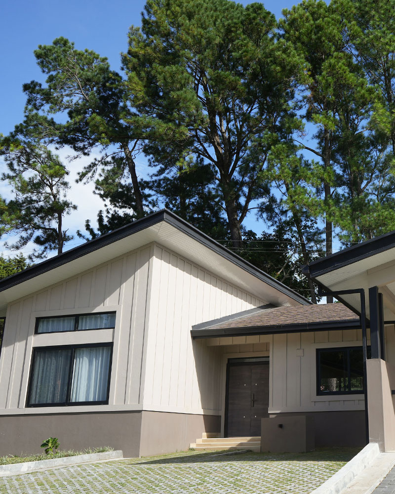 Casa moderna con naturaleza de fondo