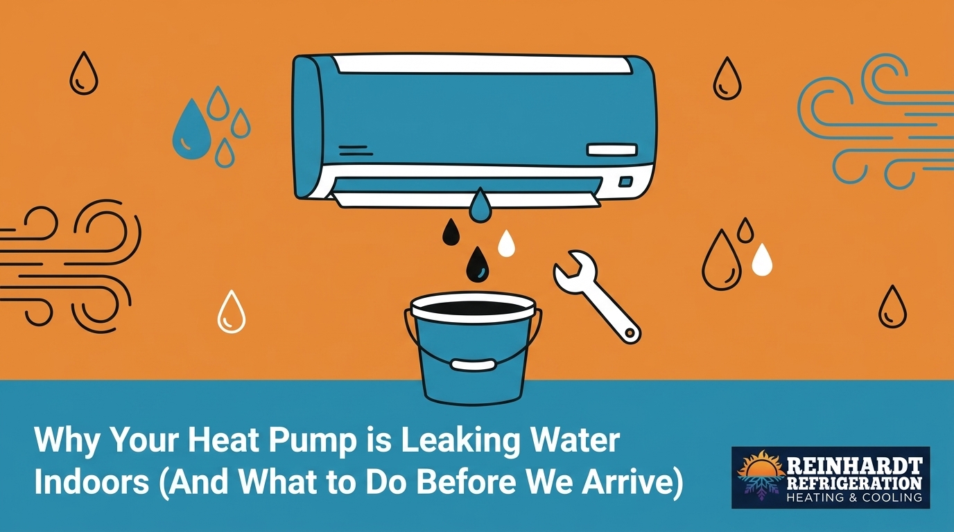 Why Your Heat Pump is Leaking Water Indoors (And What to Do Before We Arrive) — featured image