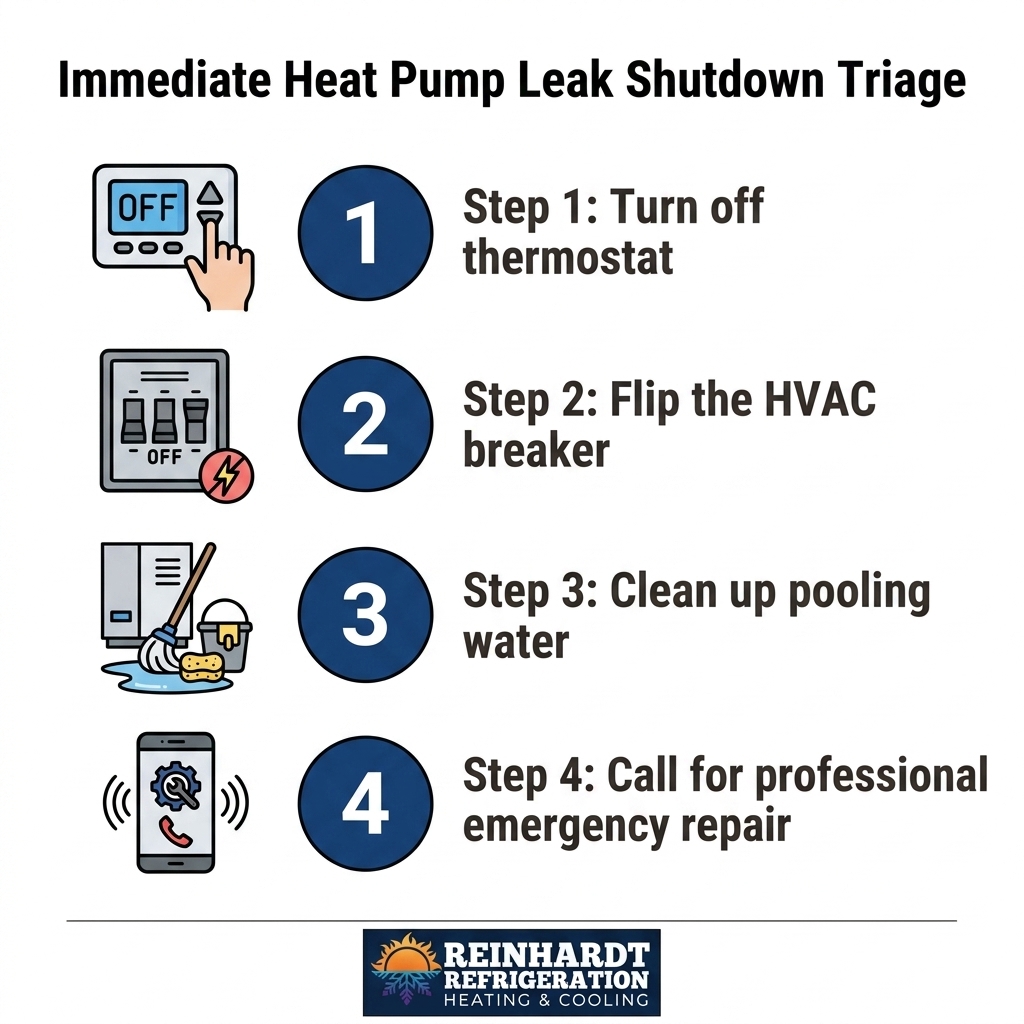 Immediate Heat Pump Leak Shutdown Triage