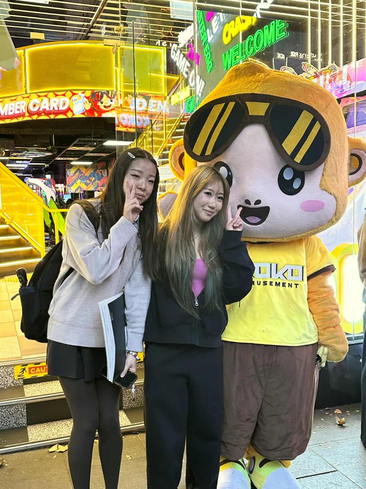 George the KOKO Amusement mascot with guests at a Sydney venue