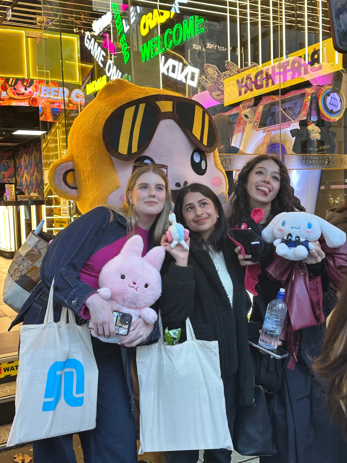 George the KOKO Amusement mascot greeting arcade visitors