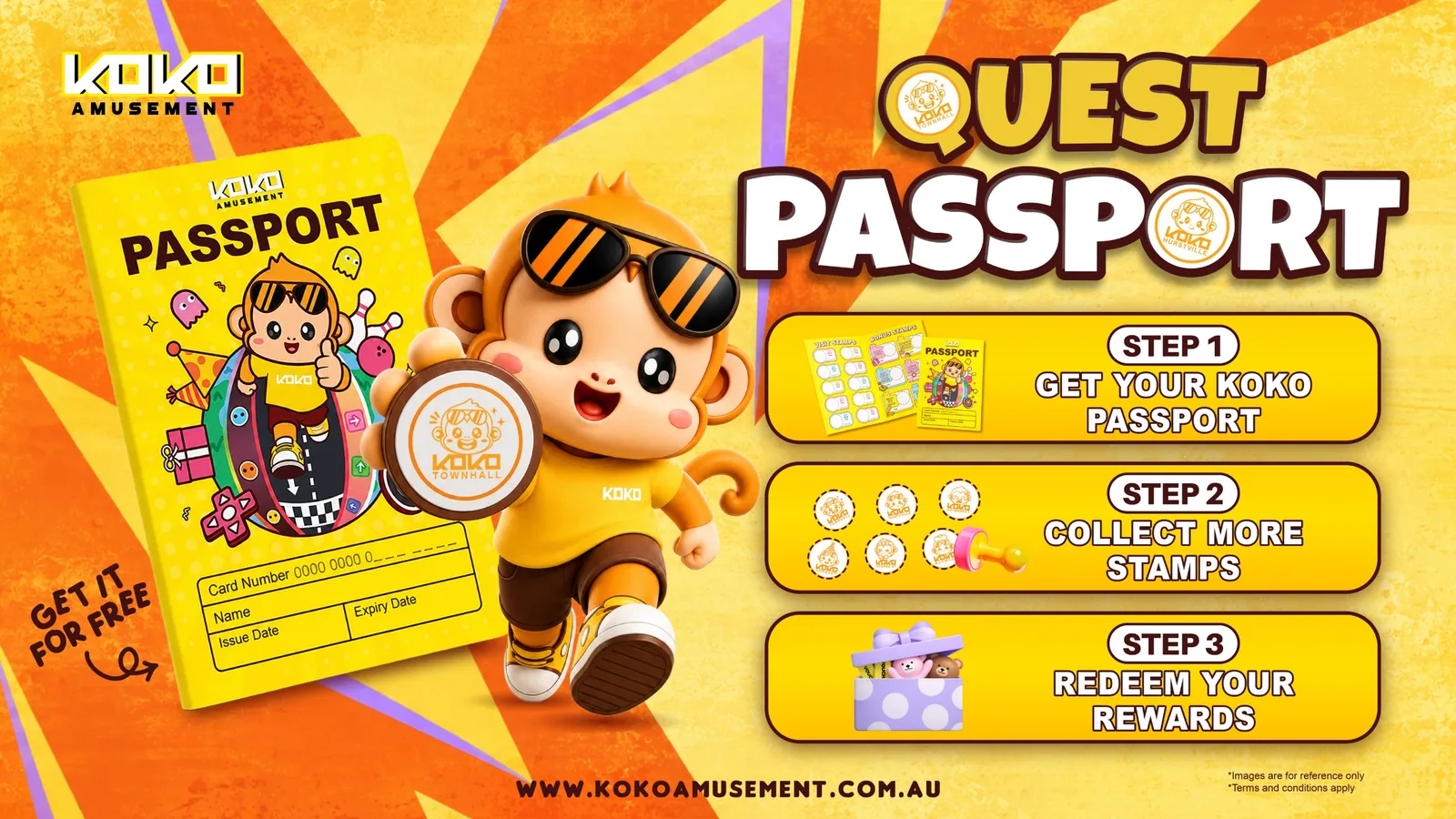 KOKO Quest Passport – get your free KOKO Passport, collect stamps and redeem rewards at KOKO Amusement