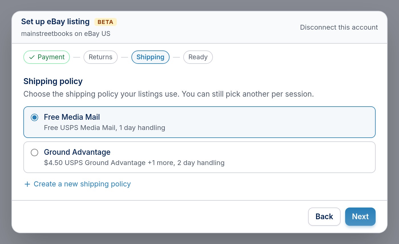 Choosing between two existing shipping policies
