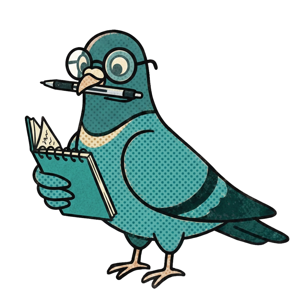 Commemorative plate of Pidgy, AI email assistant for law and advisory firms, taking notes