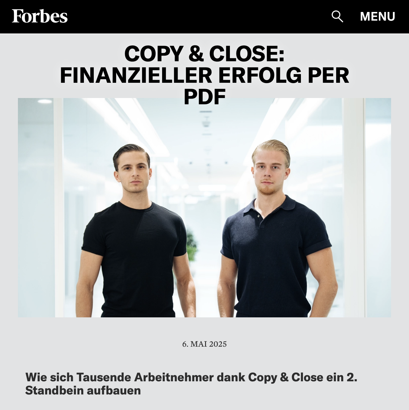 Copy Close Alex Klimkovich und Nicolas Achiniani bei Forbes