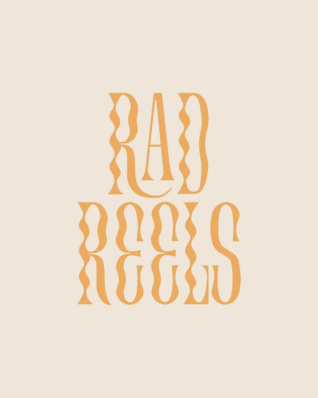 a yellow text that says "rad reels" with white yellowish background