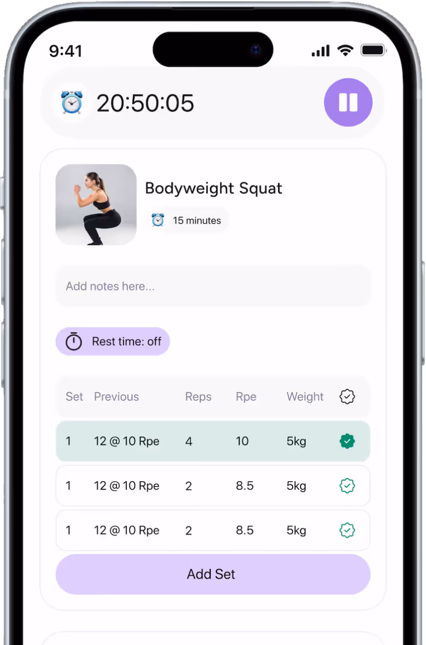 Smartphone screen from the GymAscend App