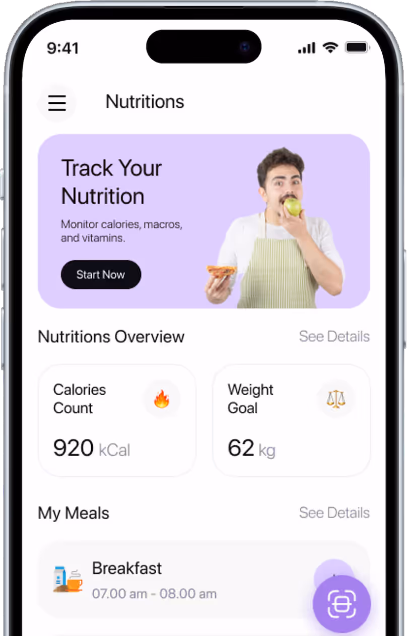 GymAscend Nutrition App Screen