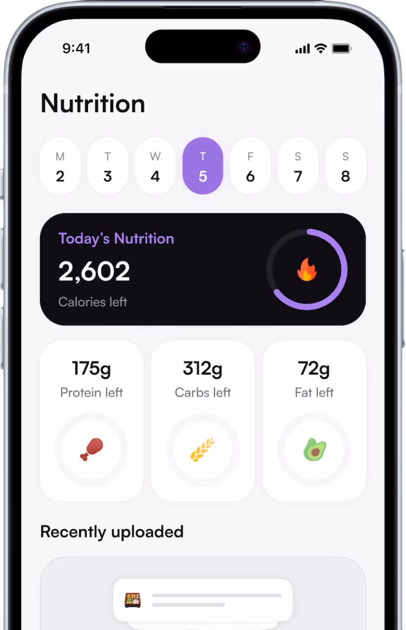 GymAscend Nutrition App Screen