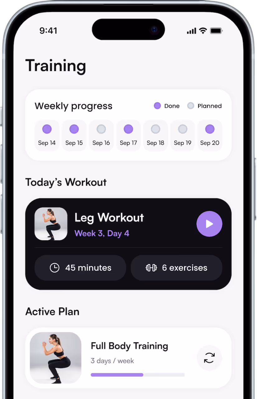 Smartphone screen from the GymAscend App