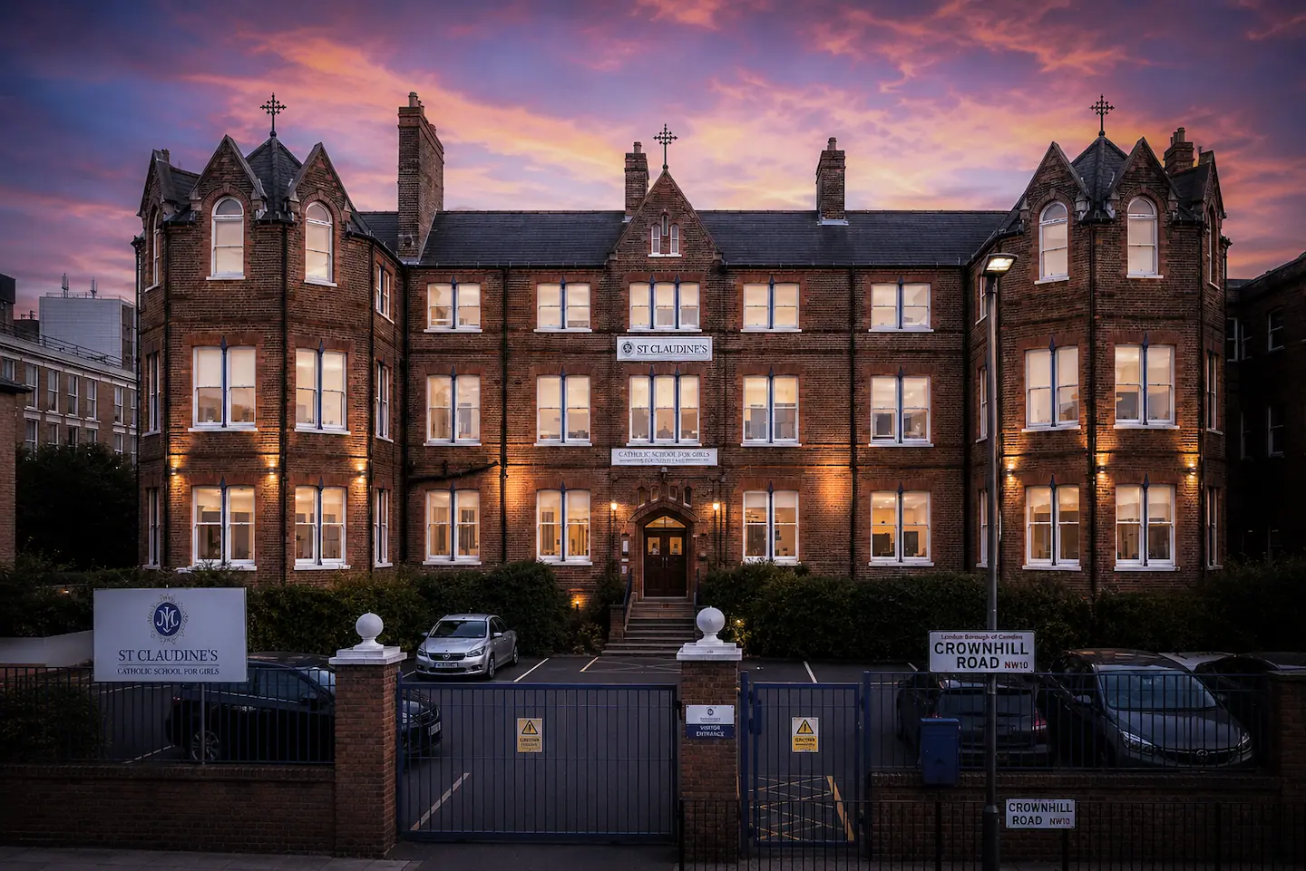 St Claudine's School entrance with ParkRight access management