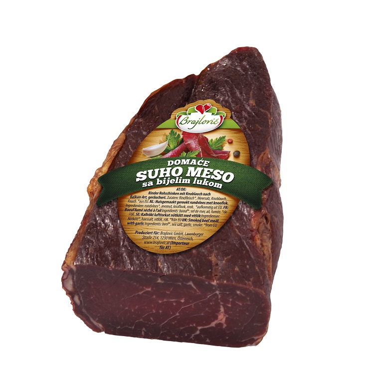 Smoked beef with garlic 350g BRAJLOVIC