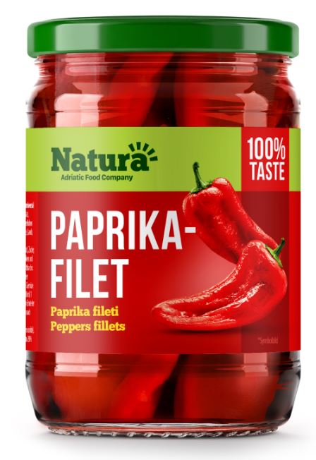 Paprika filet rood 720 ml -Natura