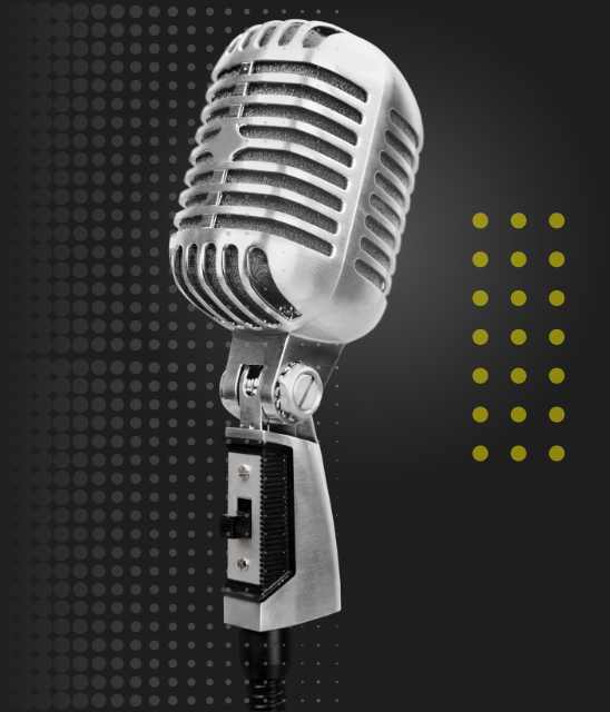 Image of a podcast microphoe