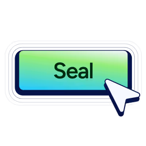 Green rectangular button labeled 'Seal' with a white pointer cursor clicking it.