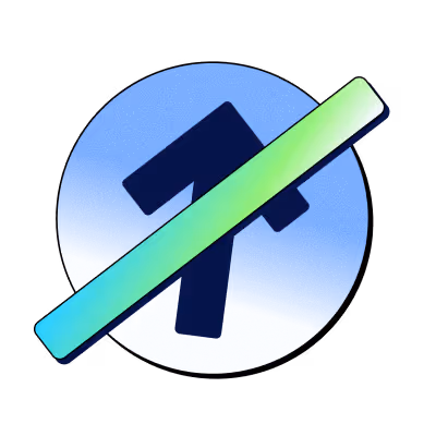 Blue circle with a black upward right arrow crossed by a diagonal green and blue gradient line, indicating no upward right direction.