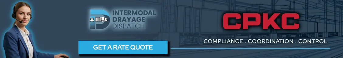 Intermodal Drayage Dispatch professional banner featuring the CPKC logo and tagline: Compliance, Coordination, Control.
