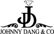 Johnny Dang jewelry brand logo in white on black background.