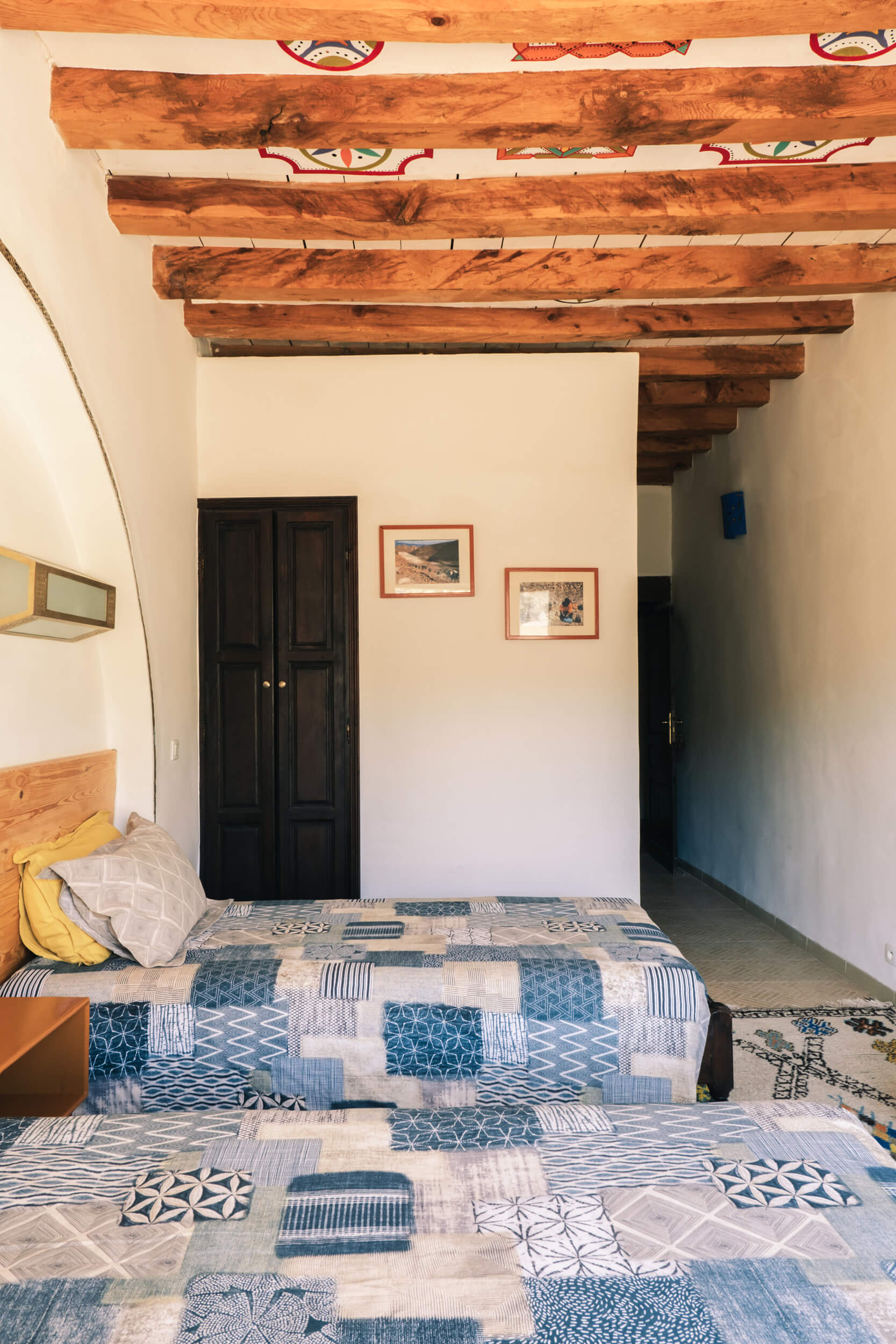 Chambre Twin rustique à l'ecolodge Touda dans la Vallée des Ait Bougemez, Haut Atlas