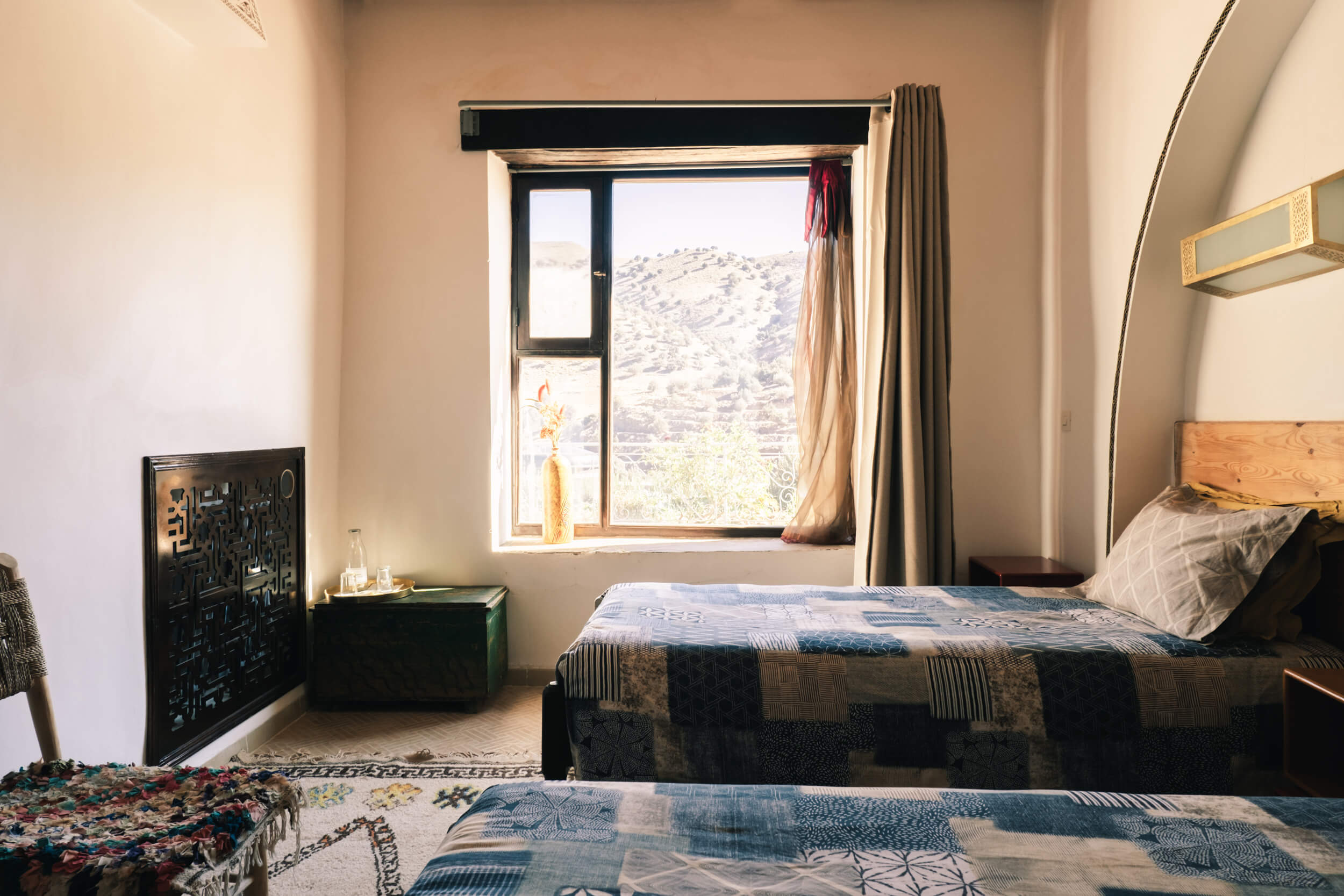 Séjour Twin dans une chambre d'écolodge avec vue sur la vallée d'Ait Bougemez, Haut Atlas