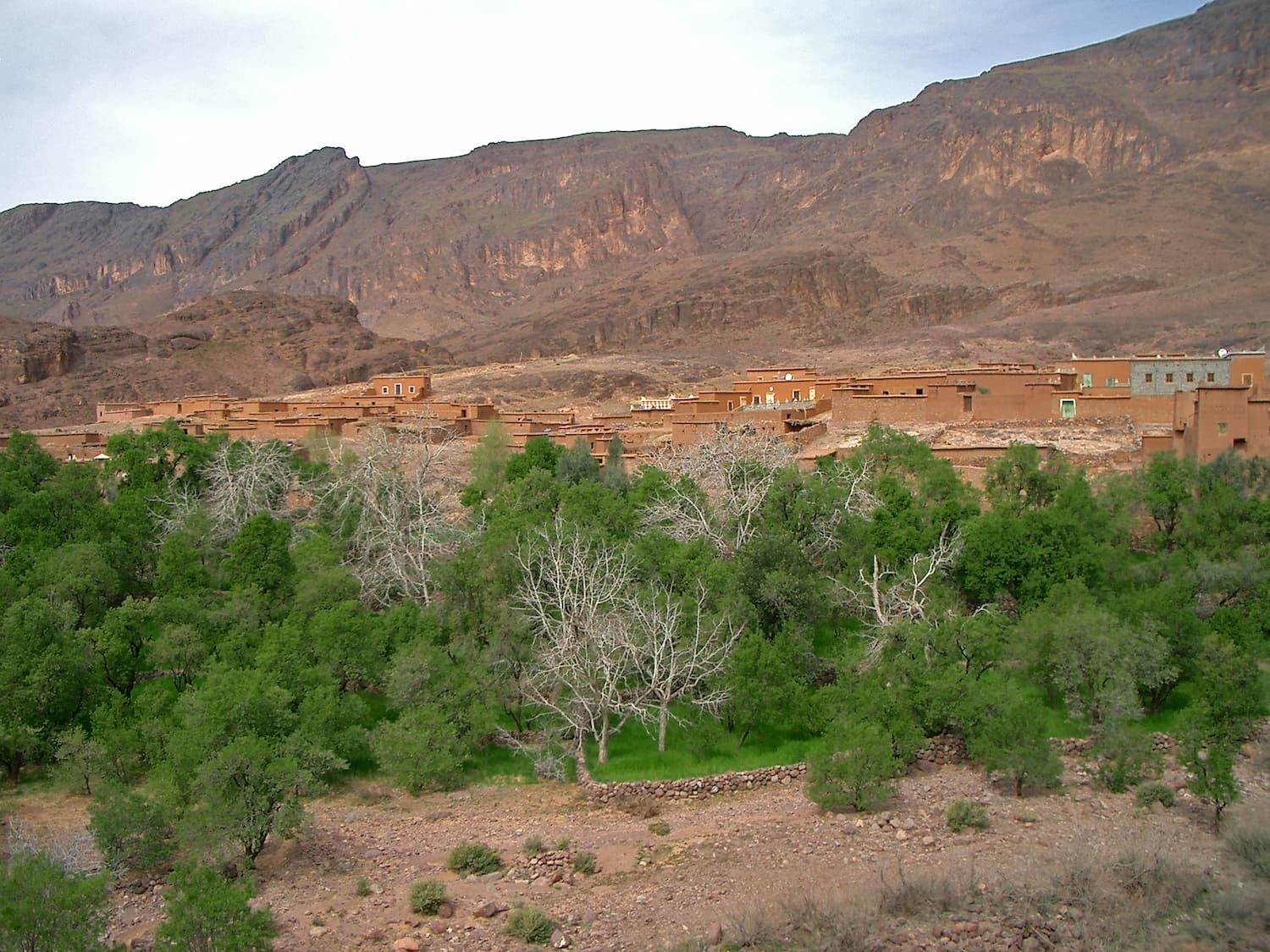 Village berbère traditionnel dans la vallée des Aït Bougmez, environnement authentique autour de Touda Ecolodge, Haut Atlas central