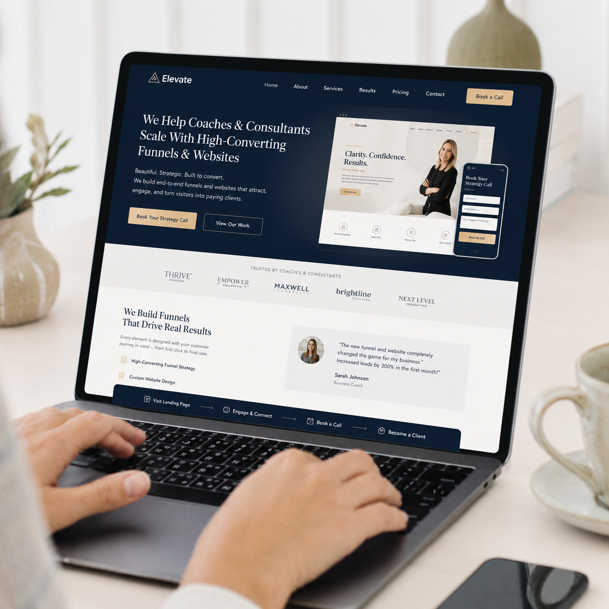 An example of a professional company website built to convert