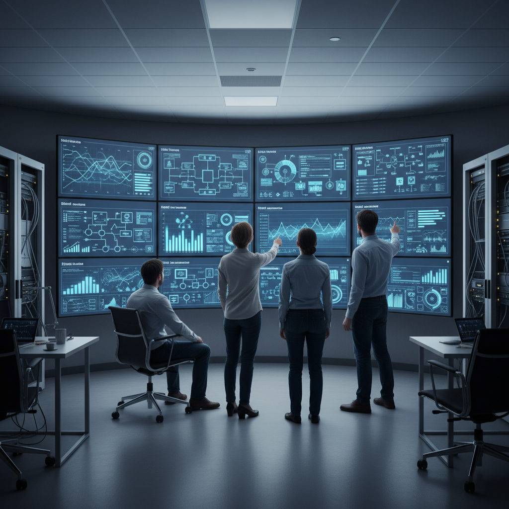 Data engineers monitoring real-time analytics