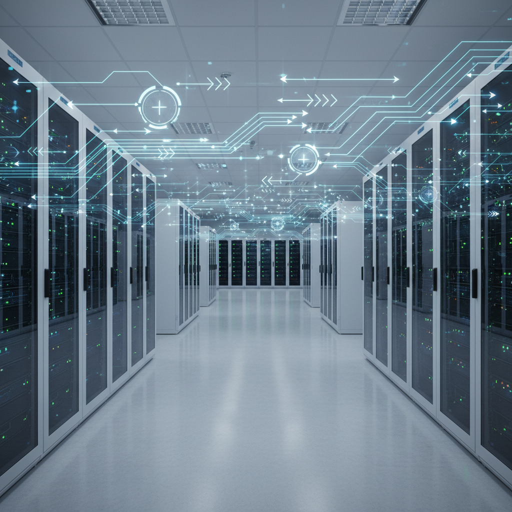 Modern server racks representing automated data pipelines with validation checkpoints