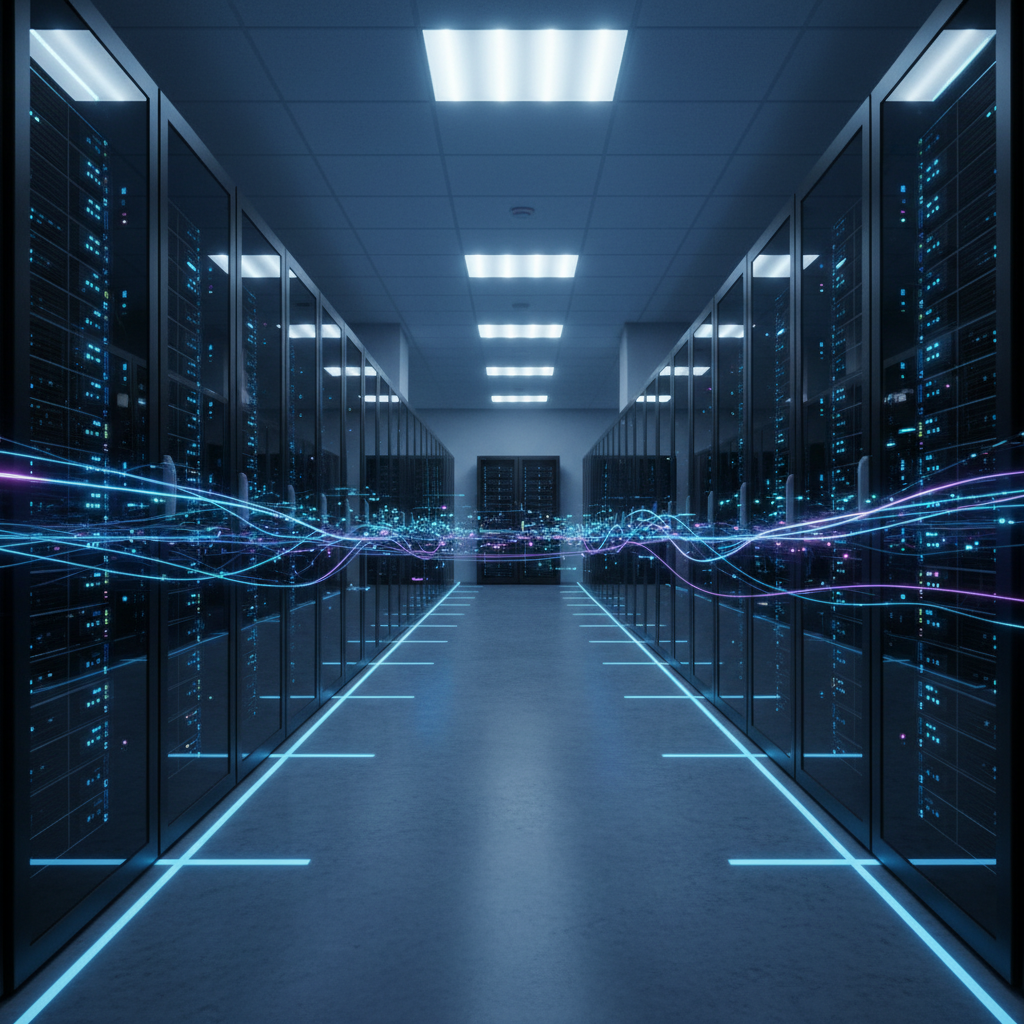 Data center hallway representing the infrastructure behind data engineering pipelines