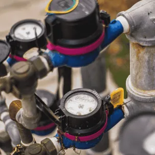 Water meter used for leak detection in Huntington Beach.