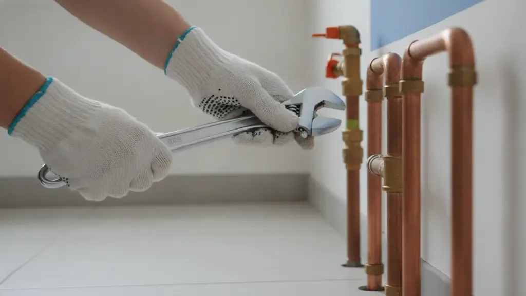 Plumbing technician repairing water pipes in Huntington Beach CA