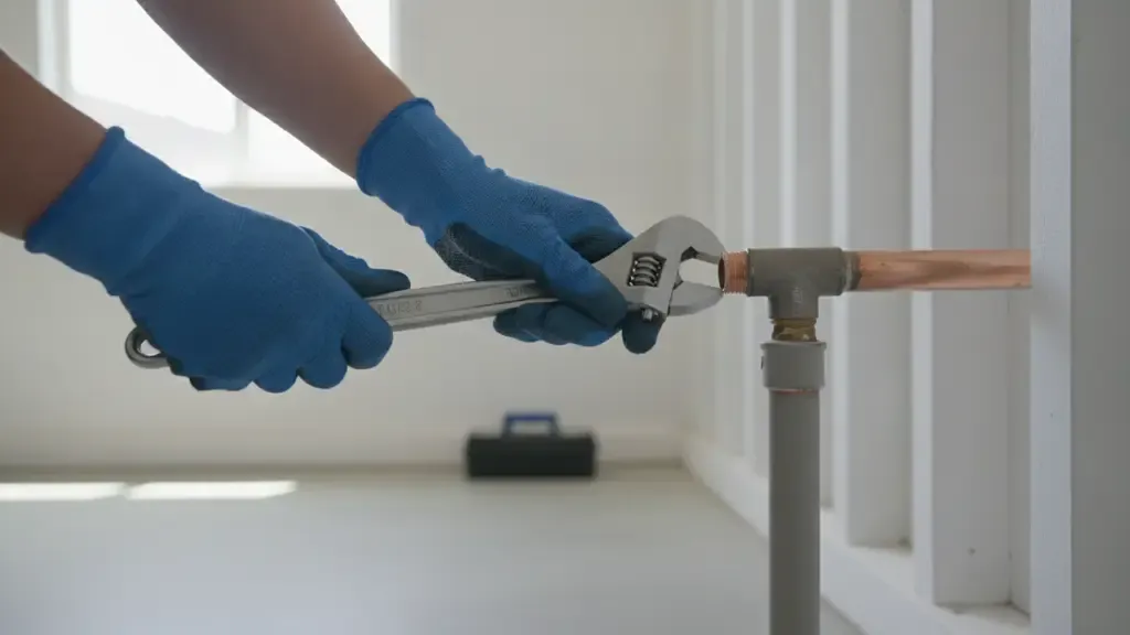 Plumbing technician repairing water pipes in Buena Park CA