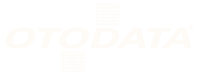 OTODATA brand name with stacked barcode-like design elements in orange.