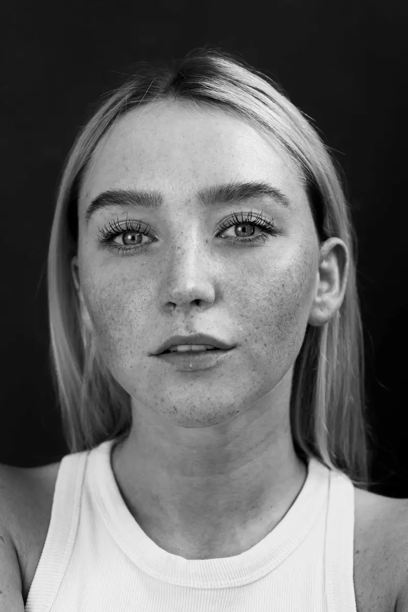 black and white portrait of the artist