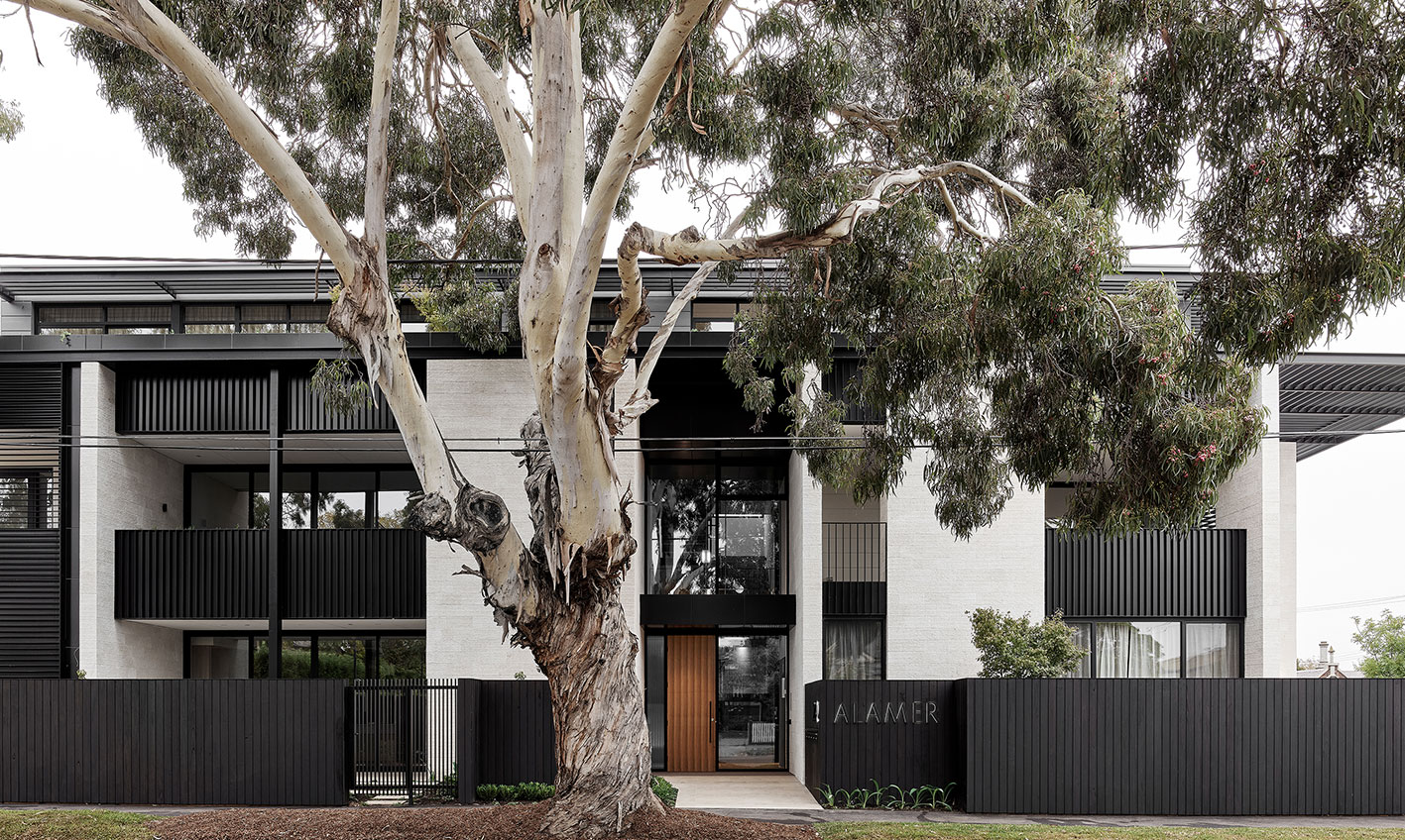 Image of a modern apartment complex in Hampton.