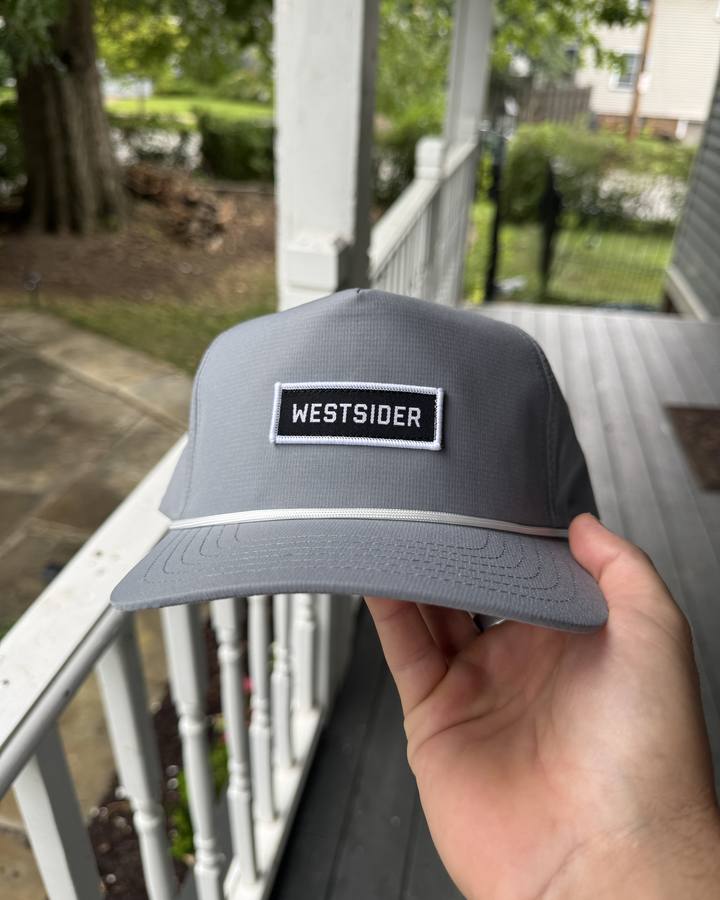 Granite grey ripstop rope hat with a black and white WESTSIDER patch