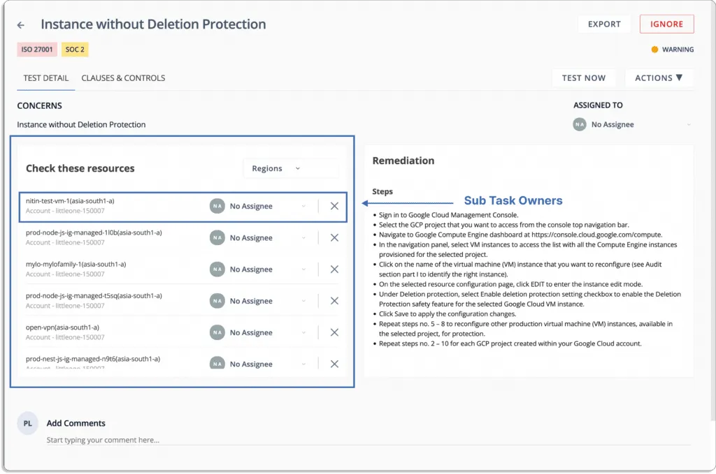 Scrut Sub tasks owners