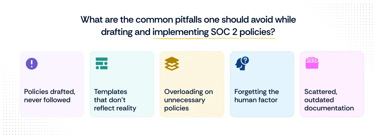 5 Common Pitfalls and Challenges while implementing SOC 2 Policies