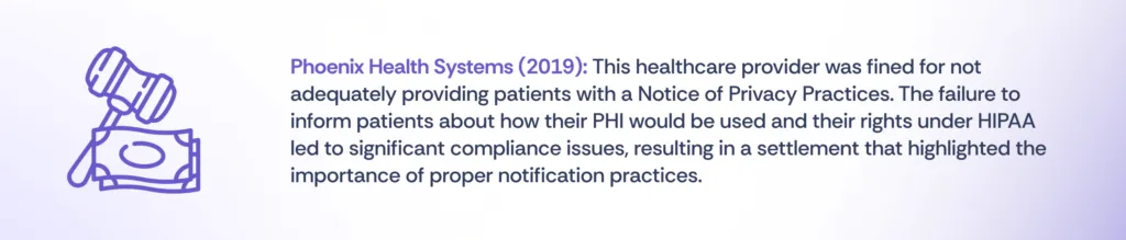 lack of notice of privacy practices