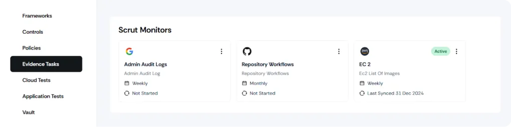 Automating evidence collection with Scrut Monitor