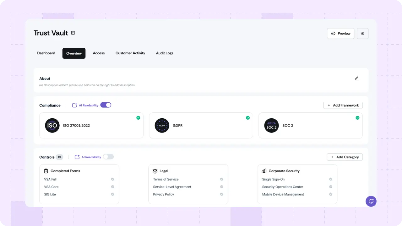 Auto-fill questionnaires using your latest Trust Vault data