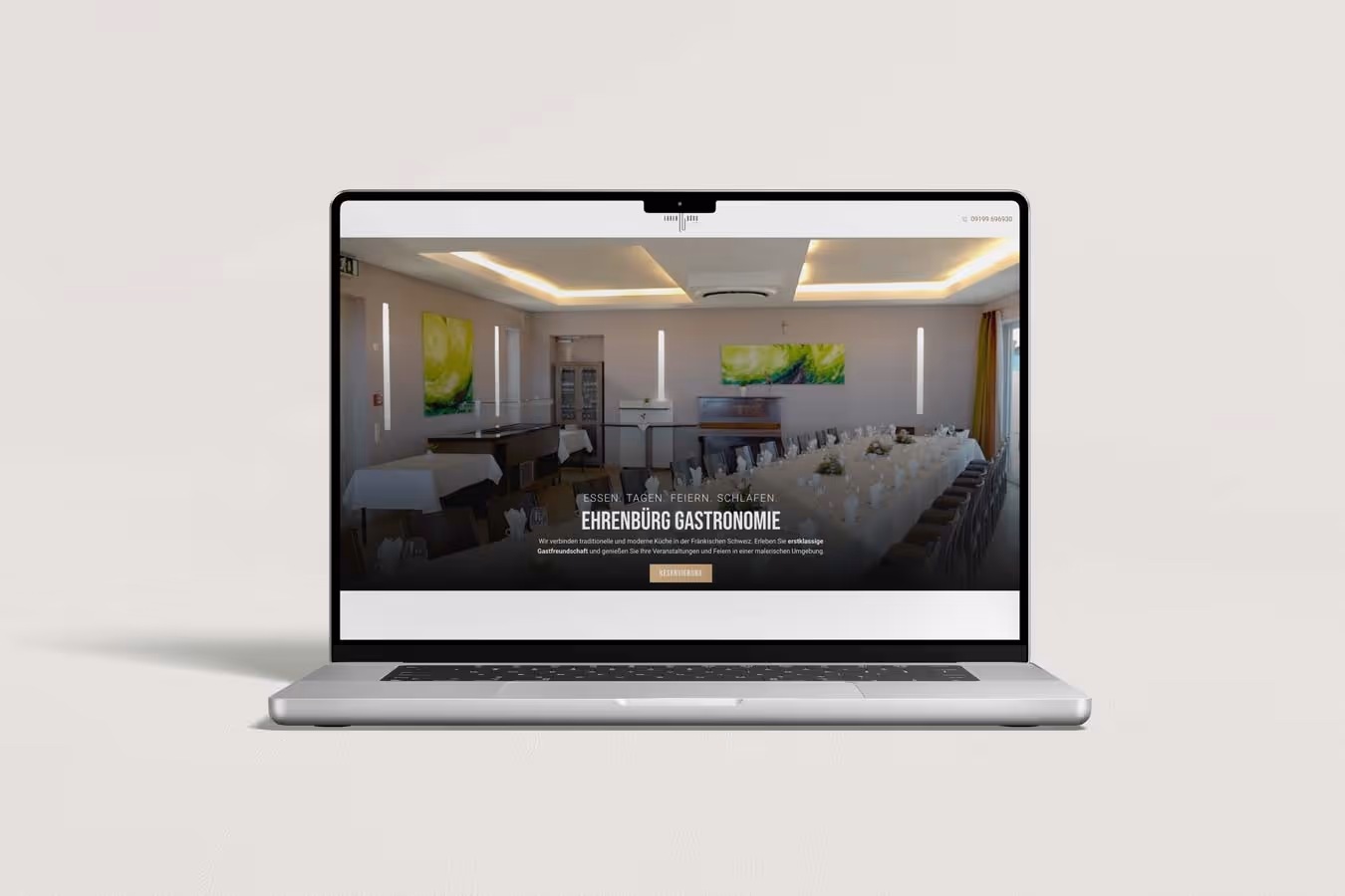 Ein Mockup der Gerngross Webdesign Agentur in Fürth, das eine fertige Webseite auf einem Laptop zeigt