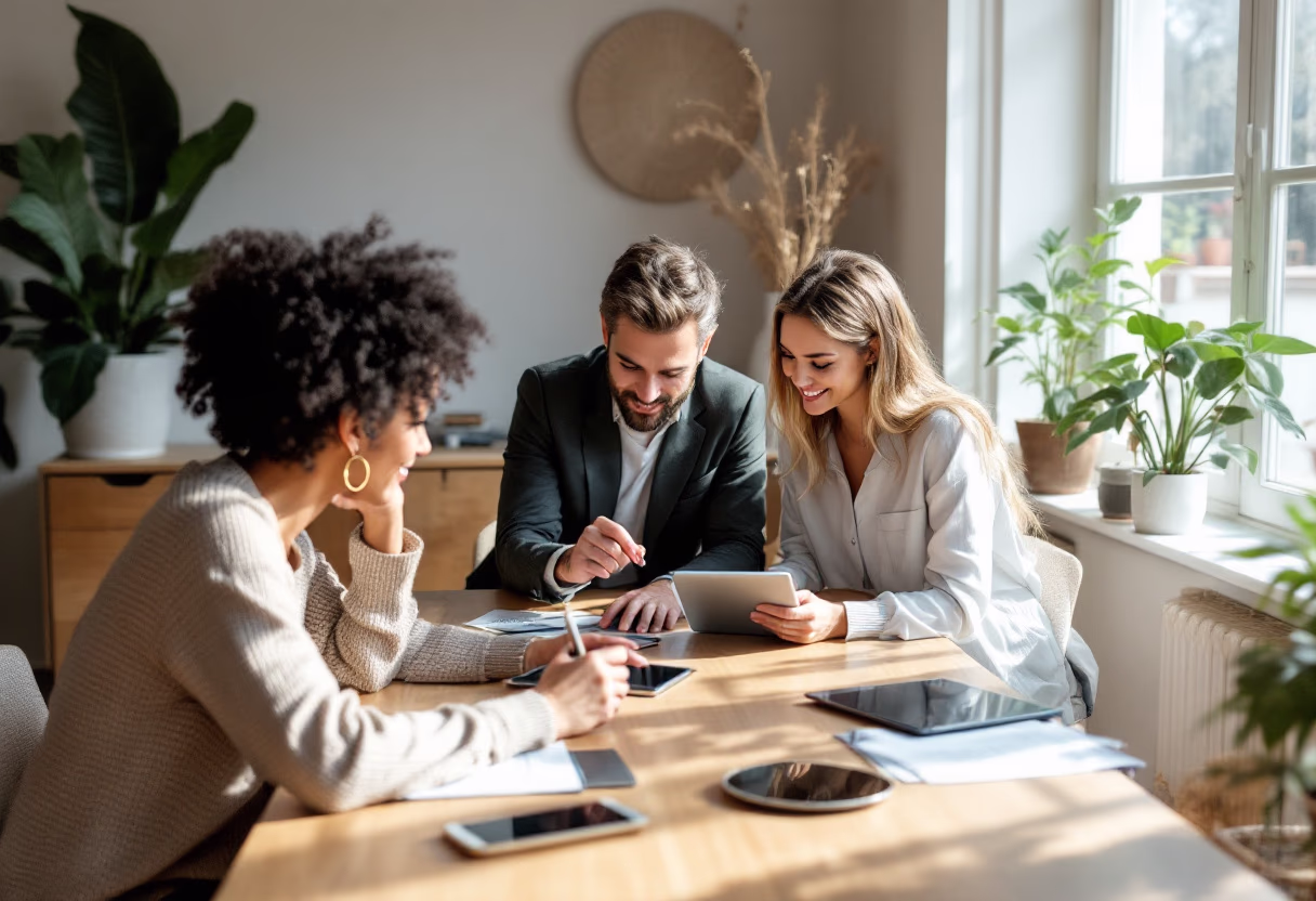 image of a digital brainstorming session (for a ai marketing tech company)