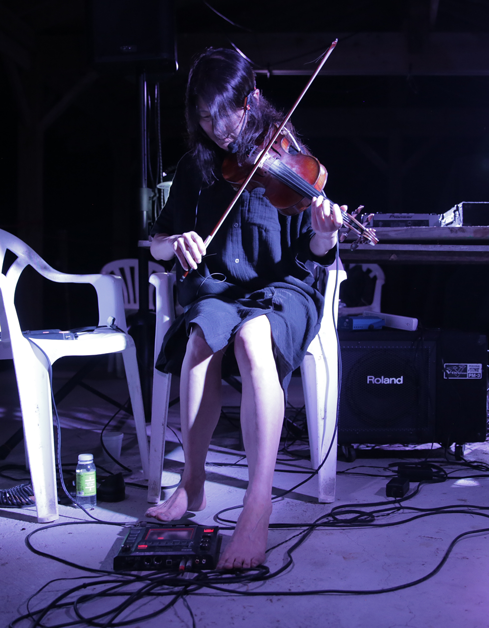 image of musician in recording studio