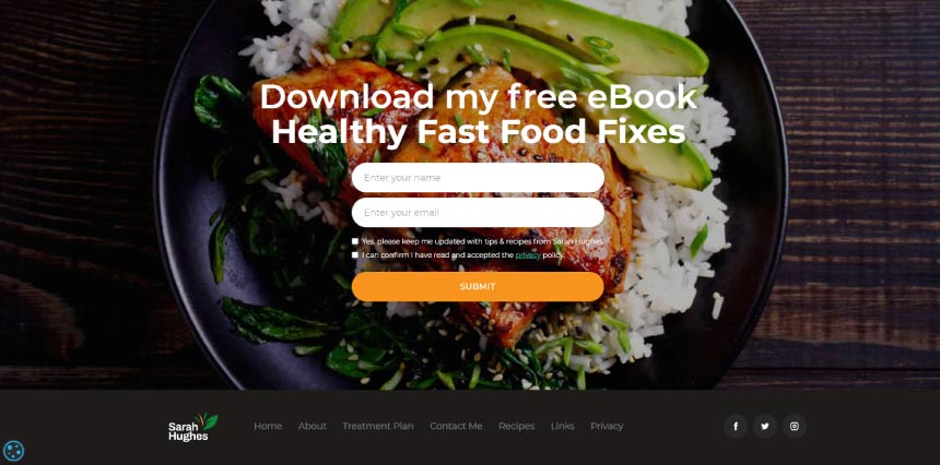 Sarah Hughes website screenshot