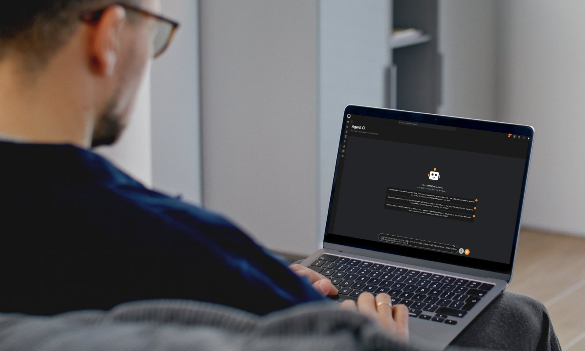 user on laptop uses Qualytics Agent Q