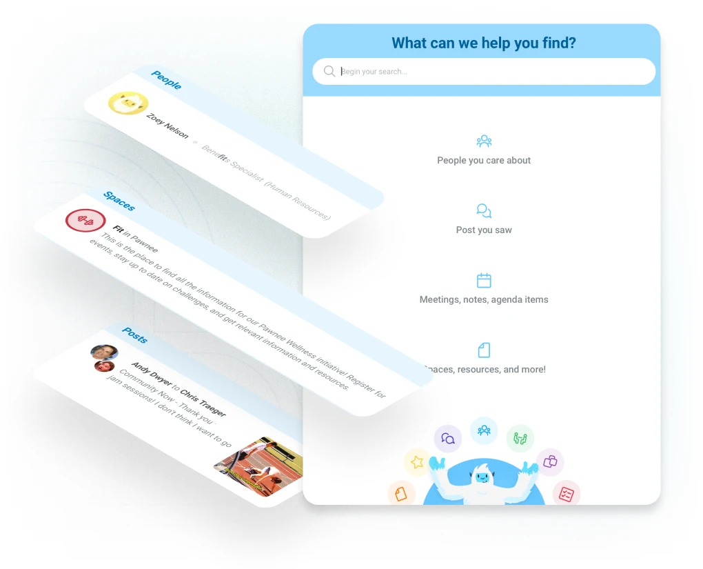 Global search in Motivosity that searches posts, people, and resources so employees can quickly find what they need.